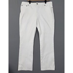 Lauren Ralph Lauren Premier Straight White Jeans Womens 16 Cotton Blend Stretch